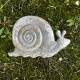 Pas Japonais Motif Escargot Décoration de Jardin en Fonte Patinée Grise 2x21x32cm