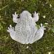 Pas Japonais Motif Grenouille Décoration de Jardin en Fonte Patinée Grise 2x29x33cm