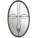 Miroir Face Noir Décoration Glace murale Ovale en Métal 3x30x50cm