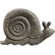 Pas Japonais Motif Escargot Décoration de Jardin en Fonte Patinée Grise 2x21x32cm