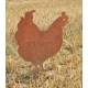Poule sur Pic Silhouette de Jardin Plaque Décorative en Acier Oxydé 1,1x33,5x60cm