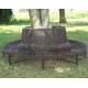 Grand Banc Circulaire Tour d'Arbre Banquette de Parc en Fer et Fonte Marron 91x220x220cm