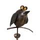 Tuteur Tige pour Plantes Motifs Duo d'Oiseaux ou Mobile de Jardin Rotatif à Planter en Fer Patiné Marron 72x72x144cm
