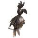 Tuteur Tige pour Plantes Motifs Duo d'Oiseaux ou Mobile de Jardin Rotatif à Planter en Fer Patiné Marron 72x72x144cm