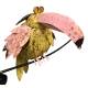 Tuteur Tige pour Plantes Motifs Oiseaux ou Mobile de Jardin Rotatif à Planter en Fer Patiné Multicolore 82x82x144cm