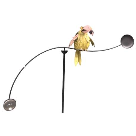 Tuteur Tige pour Plantes Motifs Oiseaux ou Mobile de Jardin Rotatif à Planter en Fer Patiné Multicolore 82x82x144cm