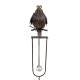 Mobile de Jardin Rotatif à Planter ou Tuteur pour Plantes Motifs Oiseaux Perchés en Fer et Verre Patiné Marron 13x28x150cm
