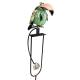 Mobile de Jardin Rotatif à Planter ou Tuteur pour Plantes Motifs Oiseaux Perchés en Fer et Verre Patiné Multicolore 13x28x150cm