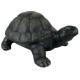 Tortue Statuette Décorative Intérieure Extérieure en Fonte Patinée Marron et Dorée 8,5x16x26cm