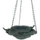 Bain à Oiseaux à Suspendre ou Mangeoire à Oiseaux Forme de Fleur Coupelle en Métal Gris Vert 24,5x24,5x52cm