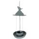 Nichoir à Oiseaux ou Maisonnette à Oisillons à Suspendre en Verre et Fer Patiné Gris 16x16x53,5cm