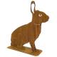 Silhouette à Poser Lapin Décoration de Jardin en Acier Oxydé 10x35x36cm