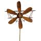 Mobile Jardin Eolienne sur Tige Motif Avion Décoration Animée en Acier Oxydé 46x56x168cm