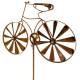 Mobile Jardin Eolienne sur Tige Motif Vélo Décoration Animée en Acier Oxydé 6,5x60x176cm