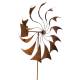 Eolienne Moulin à Vent Mobile Décoration de Jardin en Acier Brut Oxydé 50x50x208cm