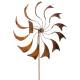 Eolienne Moulin à Vent Mobile Décoration de Jardin en Acier Brut Oxydé 50x50x208cm