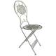 Salon de Jardin 2 Personnes Salon de Thé Bistrot 1 Table 2 Chaises Pliables en Fonte Grise