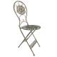 Salon de Jardin Margot Salon de Thé Bistrot 1 Table 2 Chaises Pliables en Fonte Marron