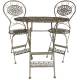 Salon de Jardin Margot Salon de Thé Bistrot 1 Table 2 Chaises Pliables en Fonte Marron