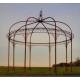 Grande Tonnelle Ronde Gloriette de Jardin en Acier Brut Oxydé 390x390x420cm