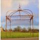 Grande Tonnelle Carré Gloriette de Jardin en Acier Brut Oxydé 300x300x400cm