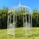 Tonnelle Joséphine Pergola Gloriette en Métal Blanc Abris Kiosque de Jardin Octogonal 196x196x314cm