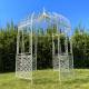 Tonnelle Joséphine Pergola Gloriette en Métal Blanc Abris Kiosque de Jardin Octogonal 196x196x314cm