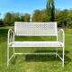 Banc de Jardin Auguste Banquette 2 Personnes Fauteuil Double d'Extérieur en Métal Blanc 57x93x105cm