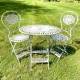Salon de Jardin 2 Personnes Salon de Thé Bistrot 1 Table 2 Chaises Pliables en Fonte Grise