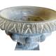 Vase Vasque Chambord Jardinière de Pilier Pot de Fleur Décoratif en Fonte Grise 17,5x20,5x30cm