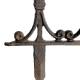 Bordure de Jardin Bordurette Grille Victorienne Motif Fleurs de Lys en Fonte Patinée Marron 1x35x82cm