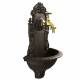 Fontaine de Charme Murale Source Fonte Patinée Marron avec Robinet Fonctionnel en Laiton 14x25x40cm