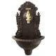 Fontaine de Charme Murale Source Fonte Patinée Marron avec Robinet Fonctionnel en Laiton 14x25x40cm