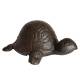 Tortue Cache Clés Sculpture Statuette Décoration Cache Clefs en Fonte Patinée Marron 6x8,50x12cm