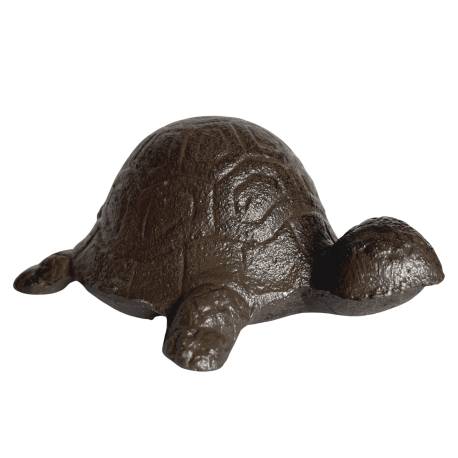 Tortue Cache Clés Sculpture Statuette Décoration Cache Clefs en Fonte Patinée Marron 6x8,50x12cm