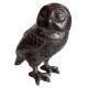 Hibou Chouette Statue Statuette Sculpture Oiseau en Fonte Patinée Marron 9x15x16cm