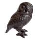 Hibou Chouette Statue Statuette Sculpture Oiseau en Fonte Patinée Marron 9x15x16cm