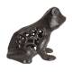 Grenouille à Poser Décoration Animale Statuette Sculpture en Fonte Patinée Marron 8,50x10x11cm