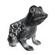 Grenouille à Poser Décoration Animale Statuette Sculpture en Fonte Patinée Grise 8,50x10x11cm