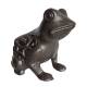 Grenouille à Poser Décoration Animale Statuette Sculpture en Fonte Patinée Marron 8,50x10x11cm
