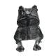 Grenouille à Poser Décoration Animale Statuette Sculpture en Fonte Patinée Grise 8,50x10x11cm