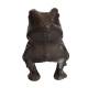 Grenouille à Poser Décoration Animale Statuette Sculpture en Fonte Patinée Marron 8,50x10x11cm