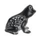 Grenouille à Poser Décoration Animale Statuette Sculpture en Fonte Patinée Grise 8,50x10x11cm