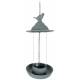 Nichoir à Oiseaux ou Maisonnette à Oisillons à Suspendre en Verre et Fer Patiné Gris 16x16x53,5cm