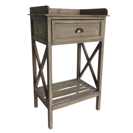 Meuble en Bois Façon Table de Rempotage Meuble de Cuisine Console en Pin Vieilli Patiné 39x54x90cm