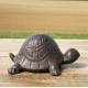 Tortue Cache Clés Sculpture Statuette Décoration Cache Clefs en Fonte Patinée Marron 6x8,50x12cm