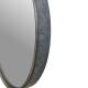 Miroir Mural Acier avec Corde Glace Ronde à Suspendre Effet Zinc 4x40x52,5cm