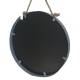 Miroir Mural Acier avec Corde Glace Ronde à Suspendre Effet Zinc 4x40x52,5cm