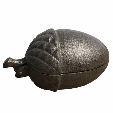 Gland en Fonte Patiné Marron Boite Cache Clé à Poser Ouverture à Clapet&nbsp;7x8x13cm