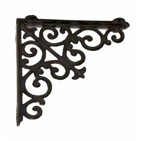 Equerre Credence Etagere Potence Murale Suspension en Fonte Marron Support 3x14,50x14,50cm